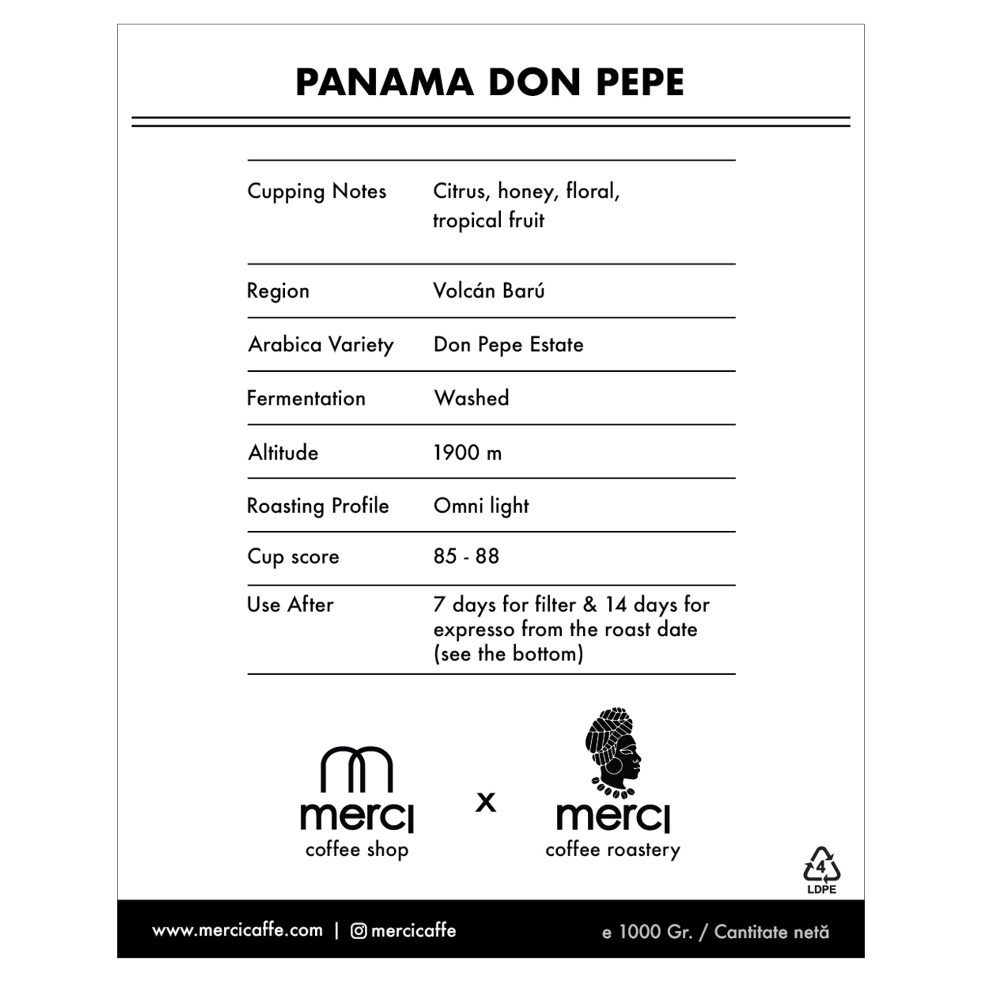 Panama Don Pepe | 1000 Gr.