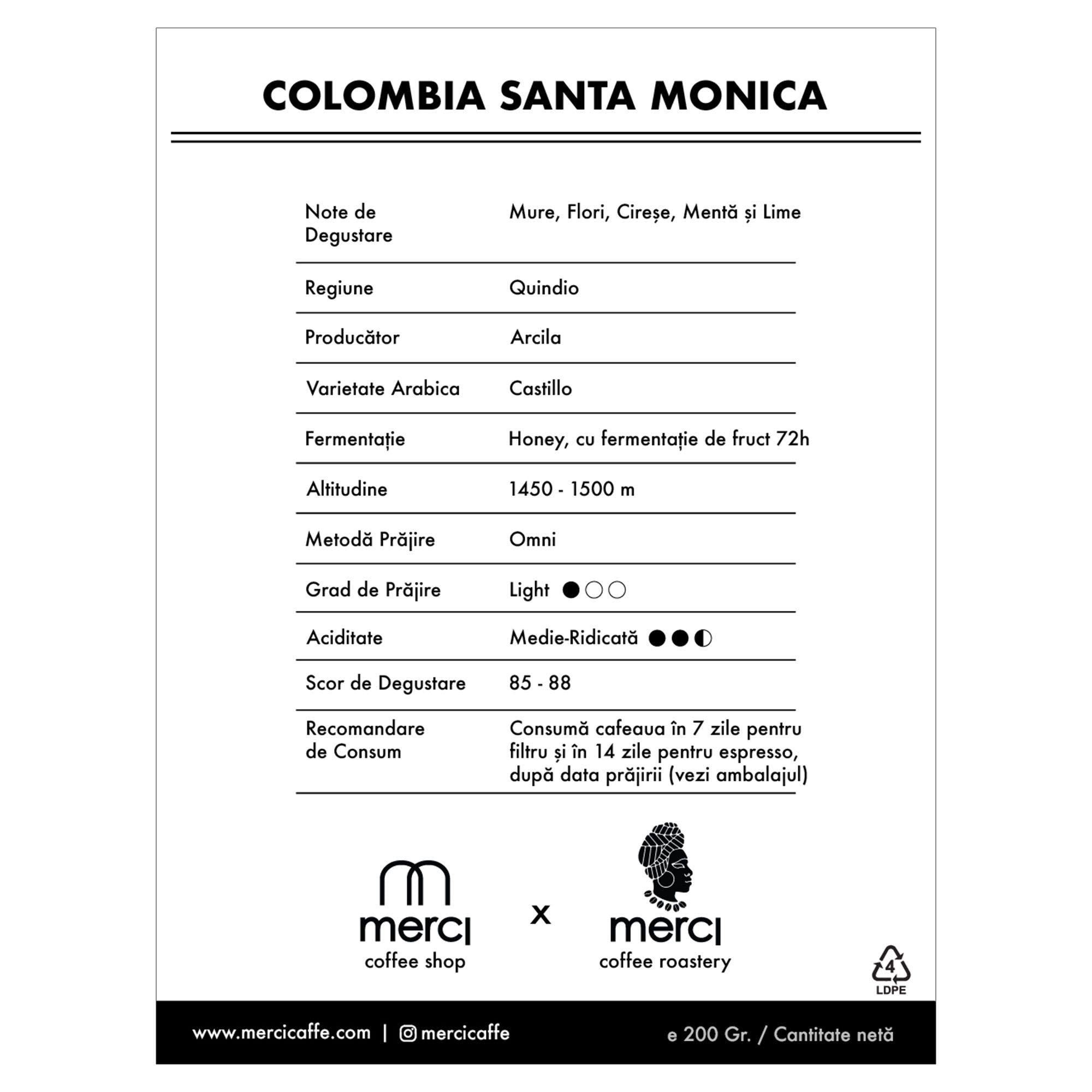 Colombia Santa Monica | 200 Gr.